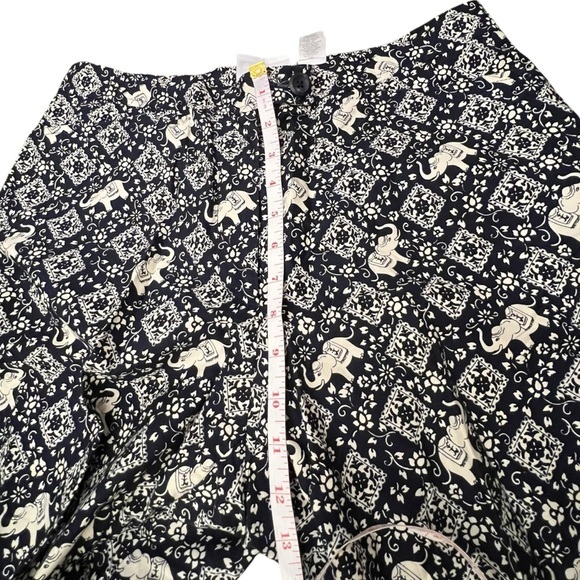 WOMEN'S LIZ CLAIBORNE TABITHA‎ Elephant Novelty Size 12 Wide Leg Cotton Pockets - Picture 11 of 16